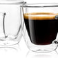 2 Verres à expresso à double paroi avec poignée, 100 ml